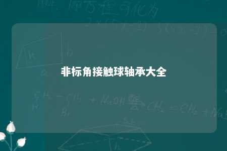非标角接触球轴承大全 